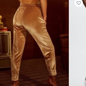 Velour joggers in light honey! Brand new, still in bag!